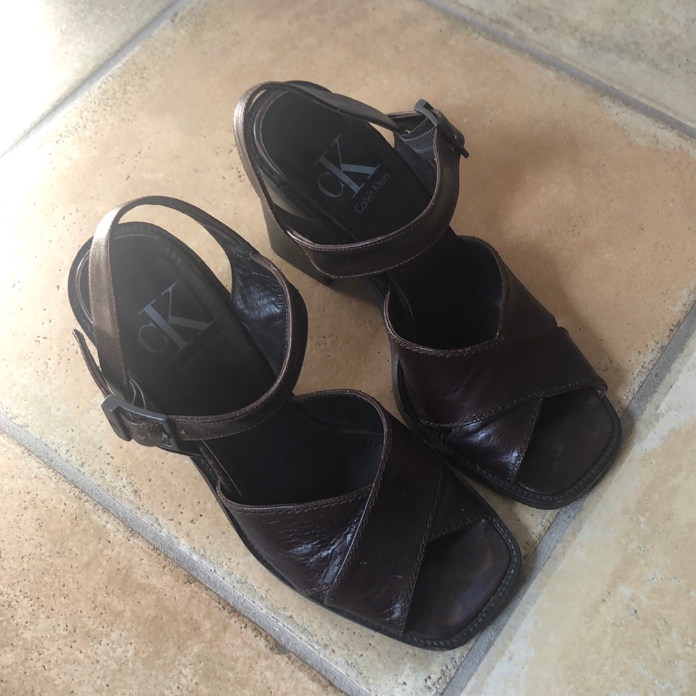 ck Calvin Klein leather sandals